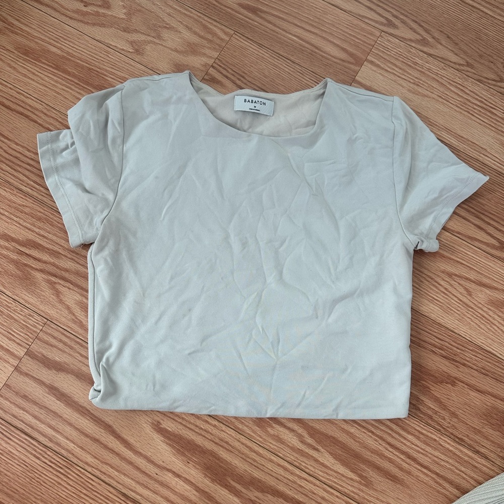 Aritzia Babaton Crop top size medium in light grey